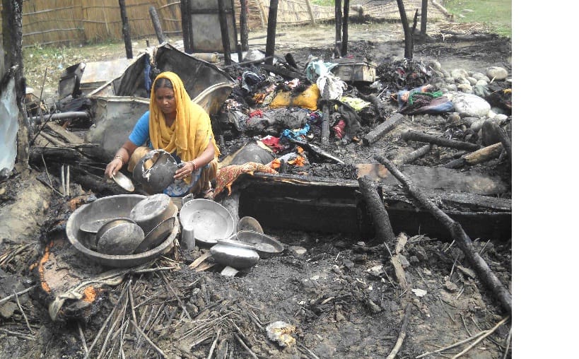 Two burnt burns in Ambedkar Nagar