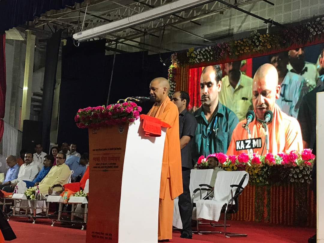 cm yogi target upa government at varanasi