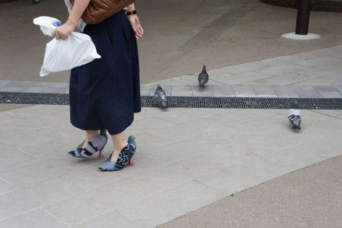 Japanese Woman Walking In Pigeon Shoes