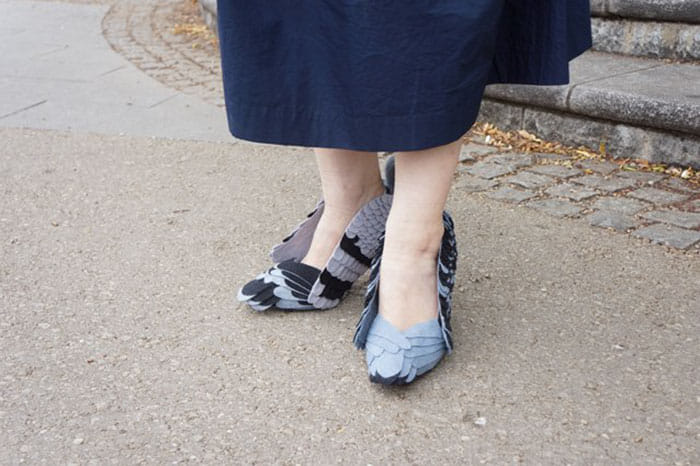 Japanese Woman Walking In Pigeon Shoes