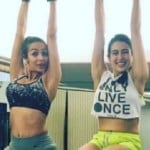 picture of malaika  arora and sara ali khan work out at gym for bollywood debut