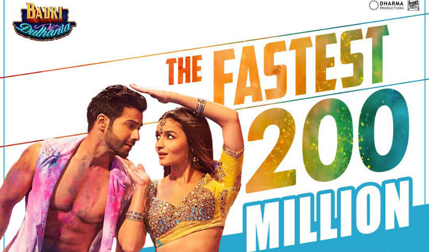 Alia Bhatt And Varun Dhawan Film 'Badrinath Ki Dulhania' Title Track Gets Fastest 200 Million Views