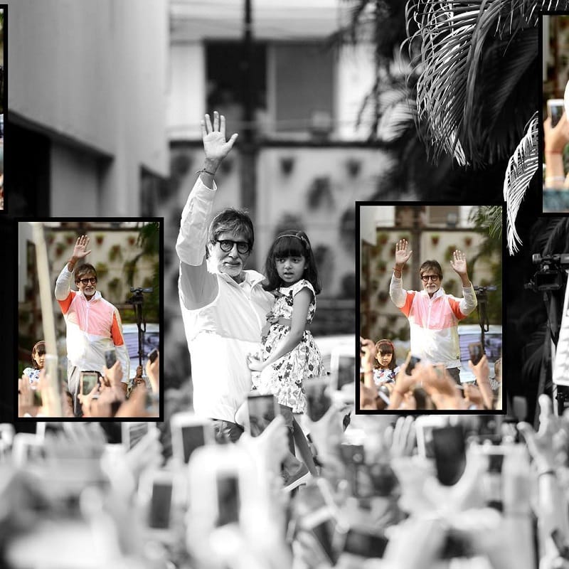 Aaradhya Bachchan Waves At Grandfather Amitabh Bachchan’s Fans with aishwarya rai bachchan