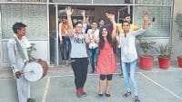 jind, cbse 12 result, students, happy, harayana