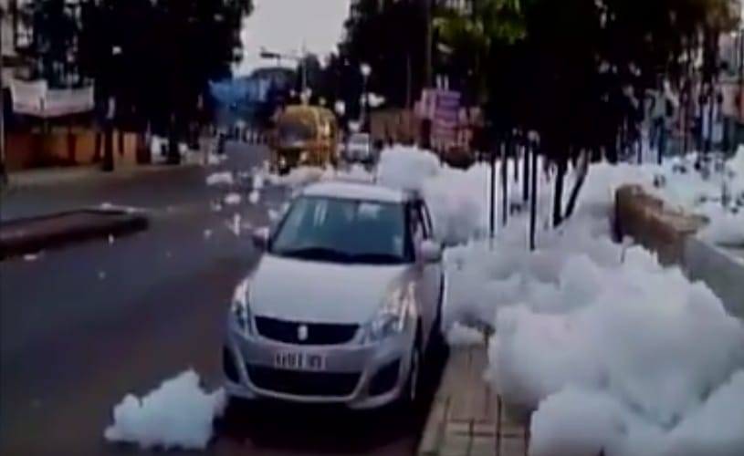 BENGALURU: After heavy rainfall, chemical 'snowfall' from Varthur Lake