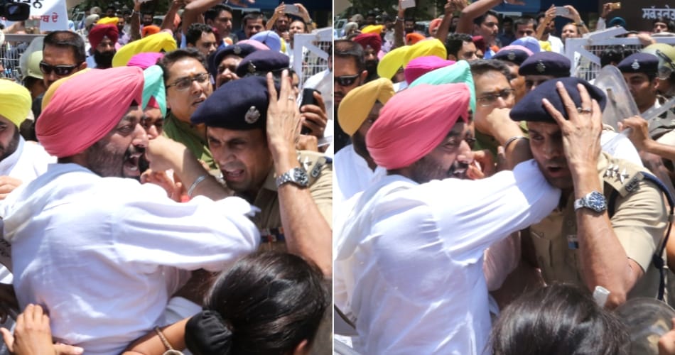 Punjab Aap mla protest against captain amarinder singh