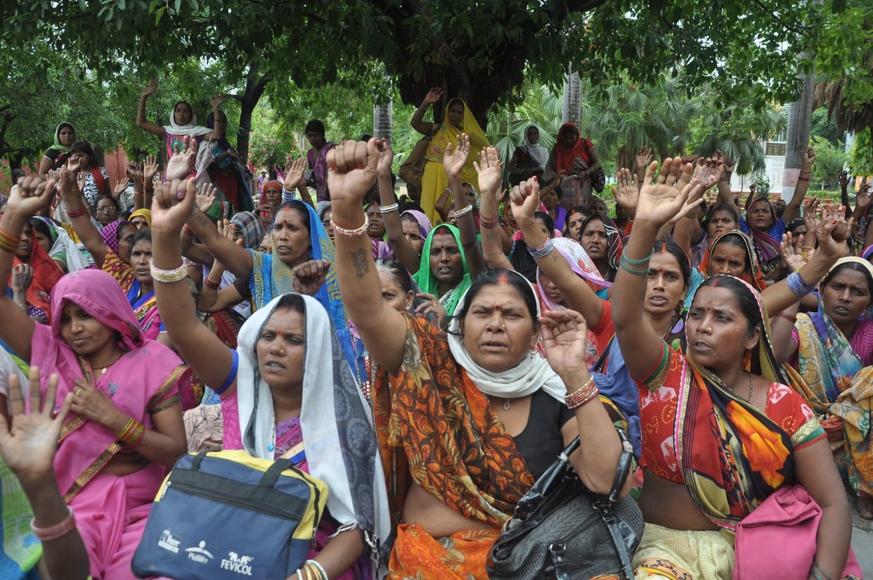 Protest of cook of primary schools