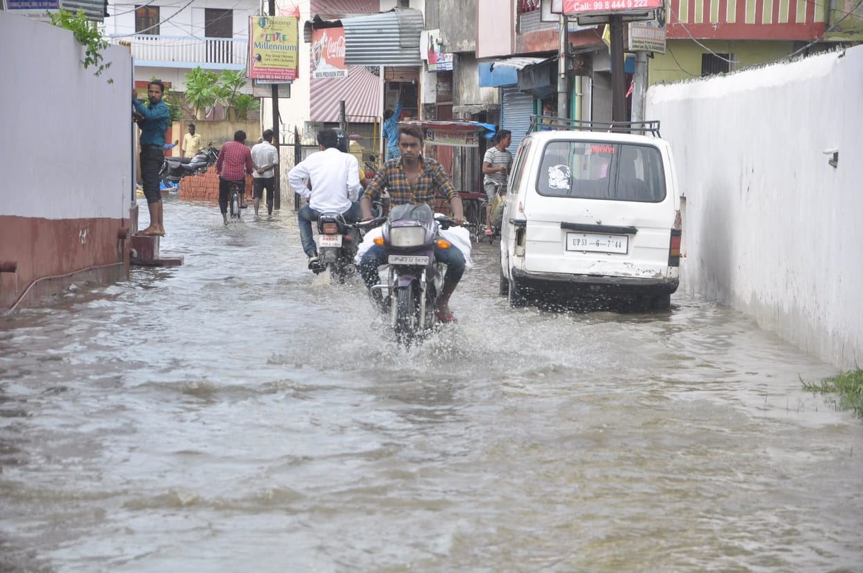 Waterlogging in city due to rain