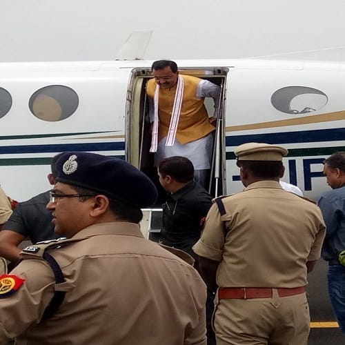 Deputy Chief Minister Keshav Prasad Maurya arrived Meerut, reception on the runway