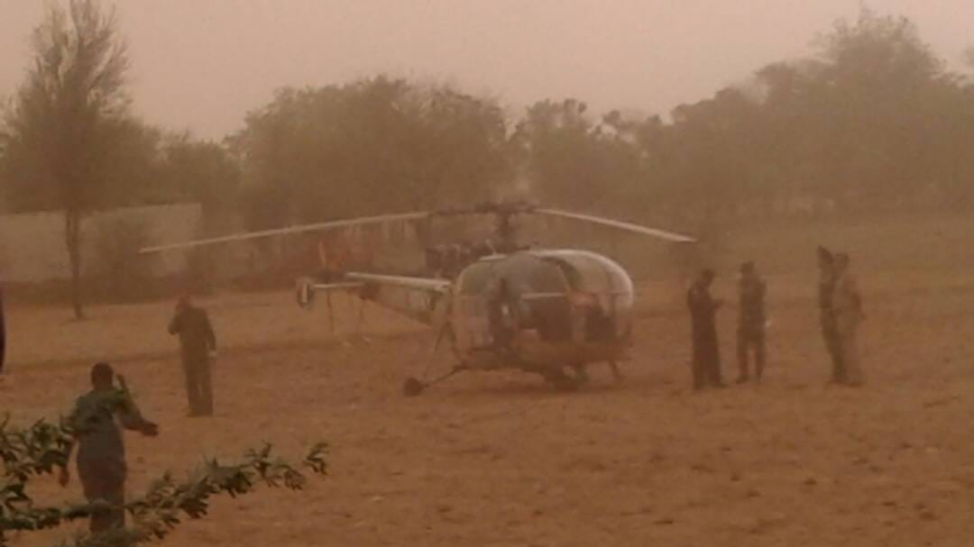 indian army helicopter did emergency landing in jaipur