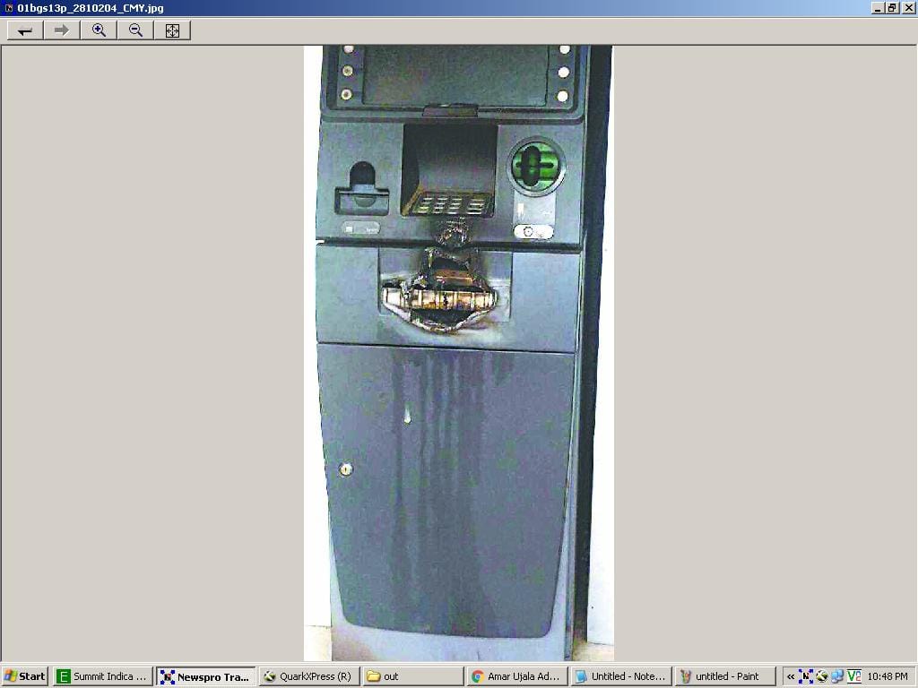 atm machine on fire