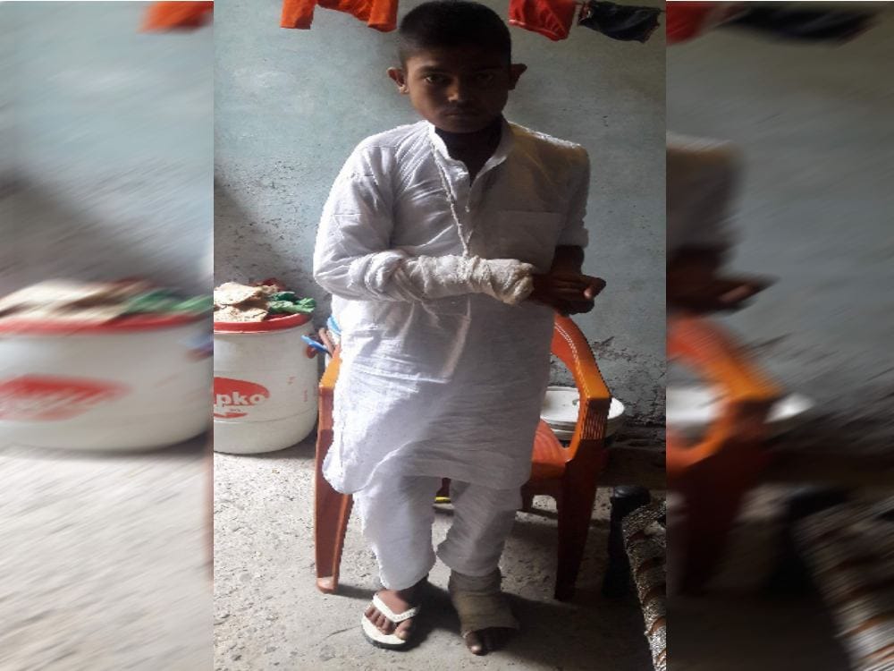 teacher beaten a student brutally  in madrasa