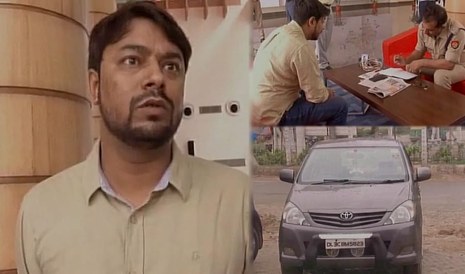 motorcyclist fire at car of Rahul Sharma, whistleblower of PWD scam involving kejriwal relative