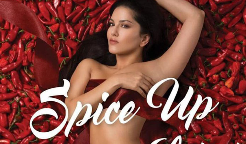 sunny leone in new ad campaign of peta lying down on red chilli bed