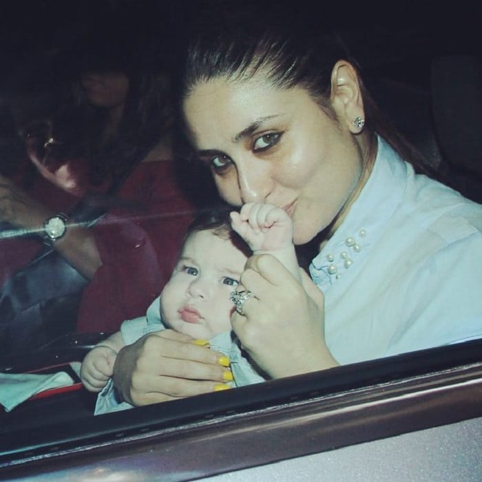 taimur ali khan and kareena kapoor khan  at tusshar kapoor son laksshya birthday party