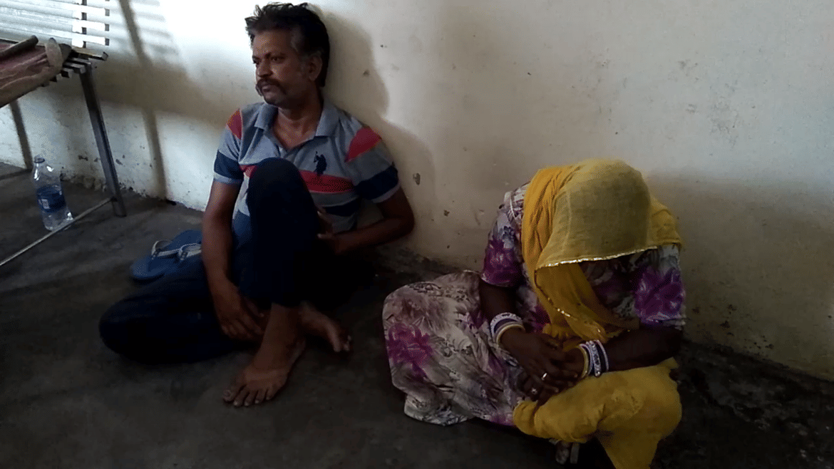 girls is being beaten by father