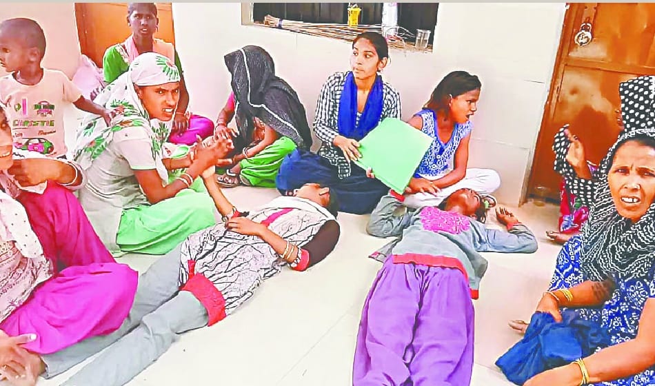 students ill sitting dharna against administration