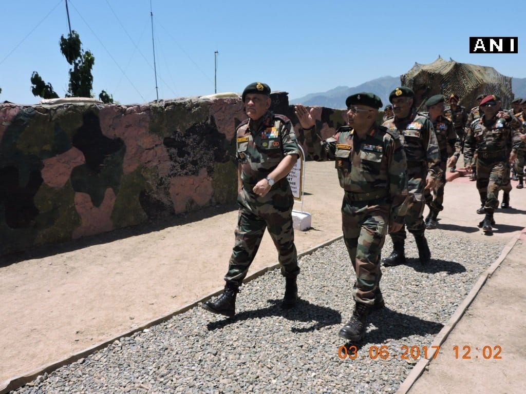 Indian army chief General Bipin rawat reached forward post on Loc