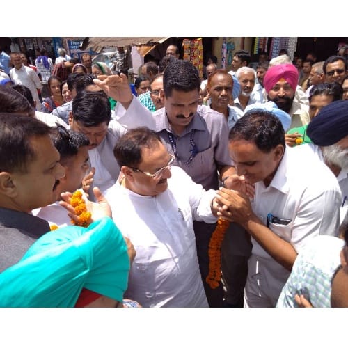 Una Himachal Pradesh Union Health minister JP Nadda eats at dalit house