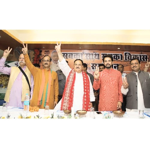 Una Himachal Pradesh Union Health minister JP Nadda eats at dalit house