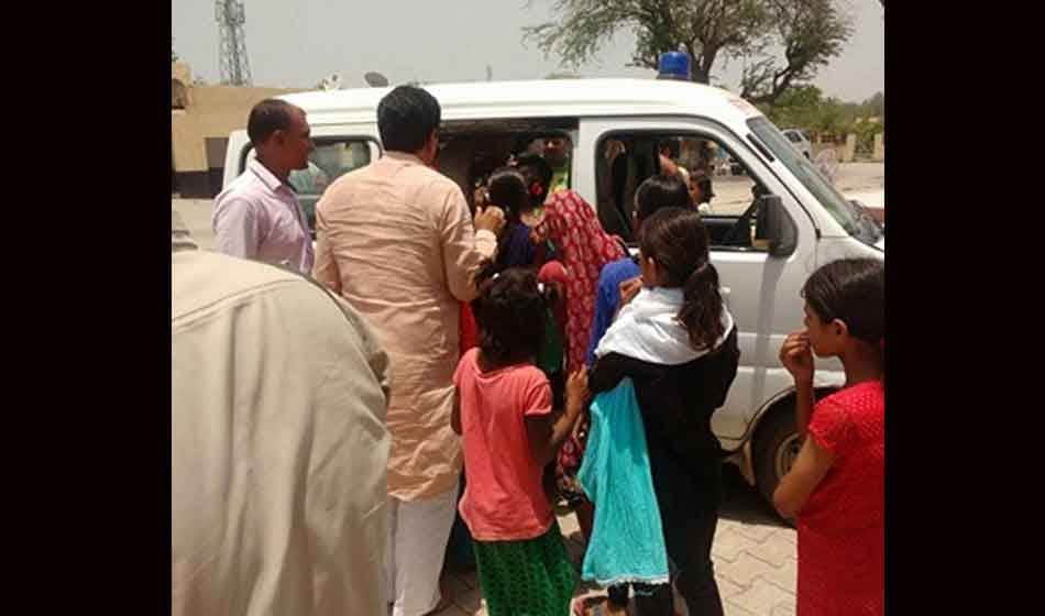 girls protesting for school upgradation in faridabad, three fall ill and hospitalised