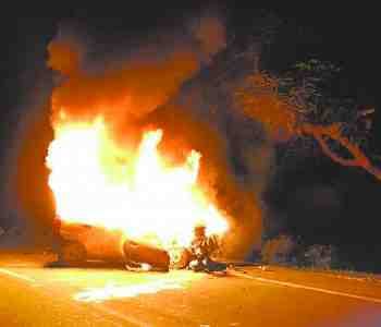 car collided with truck, woman,s death