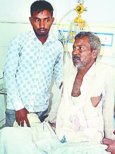 Mud shrapnels, two farmers including tractor buried
