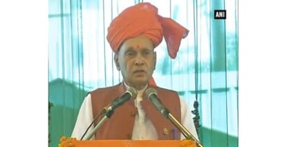 Union Home Minister Rajnath Singh at Tridev Sammelan in Hamirpur Himachal Pradesh