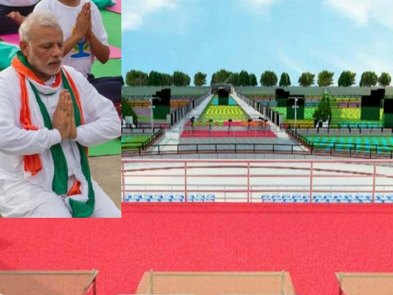 preprations for International Yoga day in Lucknow.