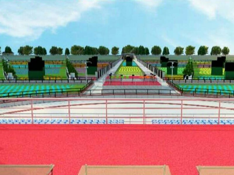 preprations for International Yoga day in Lucknow.