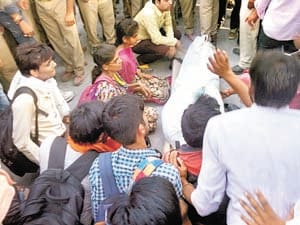 BTC trainees placed at the gate of Circuit House, dead body of a fellow man, lathi charge