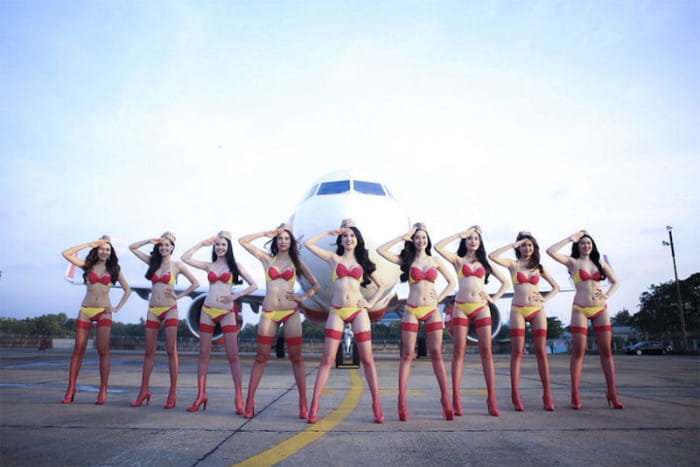  Vietnam jet bikini clad flight attendants 
