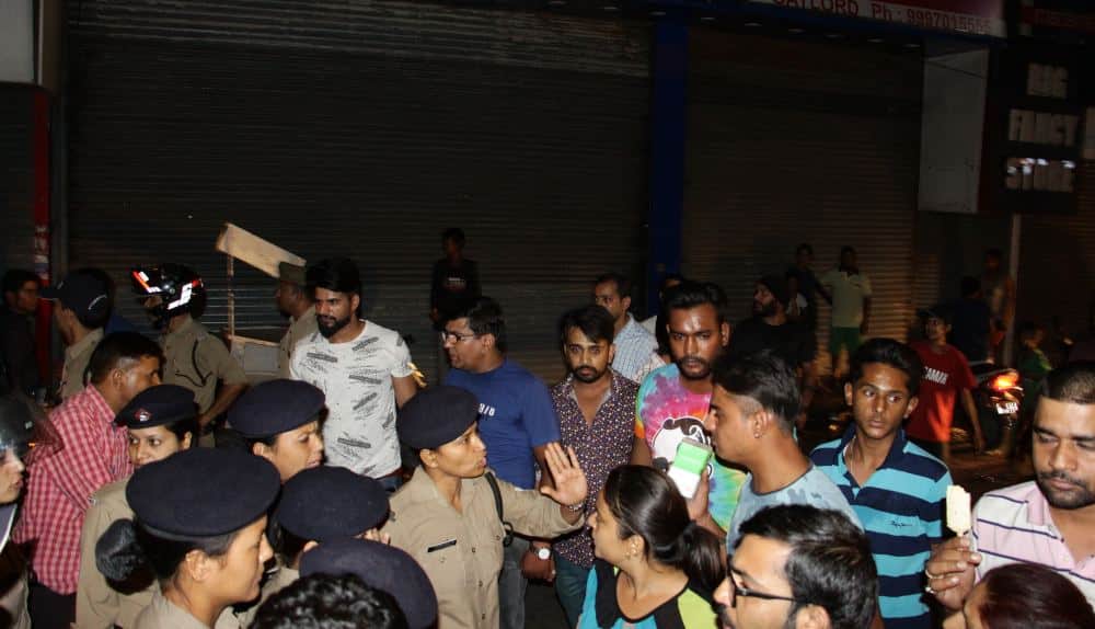 Lathi Charge in celebration of India victory celebration at dehradun
