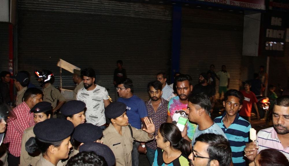 Lathi Charge in celebration of India victory celebration at dehradun