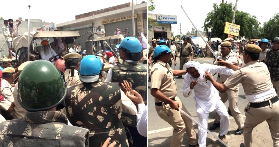 Haryana farmers protest in Sahabad, many injured