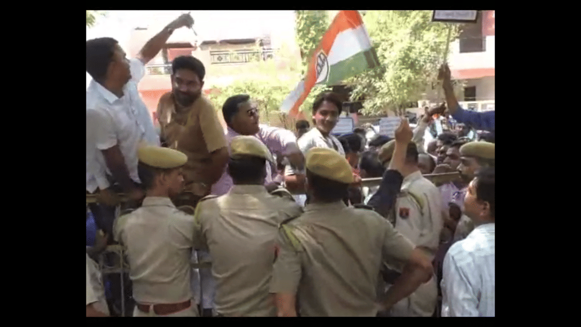 protest against phed department in kota
