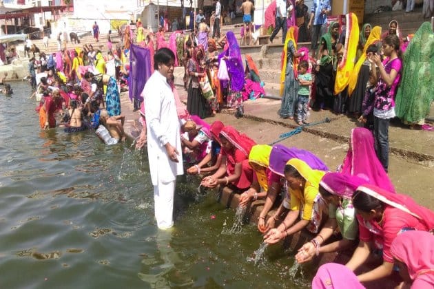 devotees dipped into pushkar lake on nirjala ekadashi 