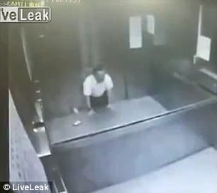 Taiwan: Horrifying moment a man is crushed by an elevator in university lift
