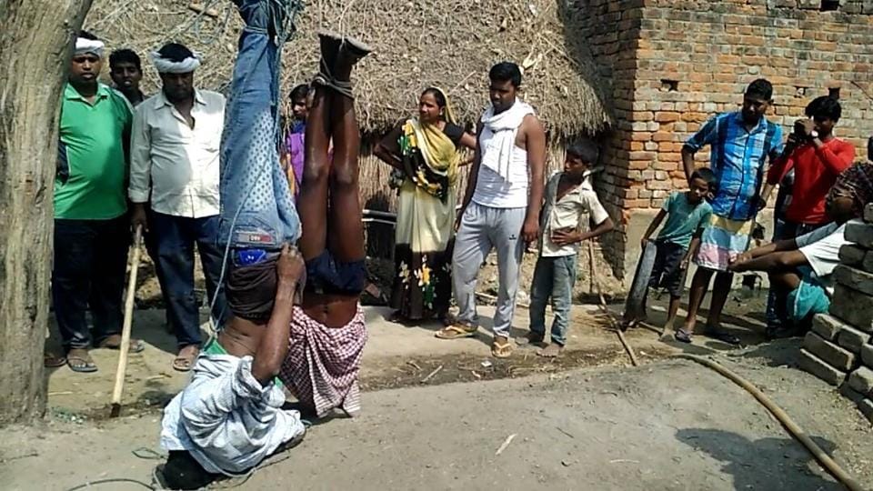 Two men tied upside down and beaten for stealing chairs from a wedding in bihar