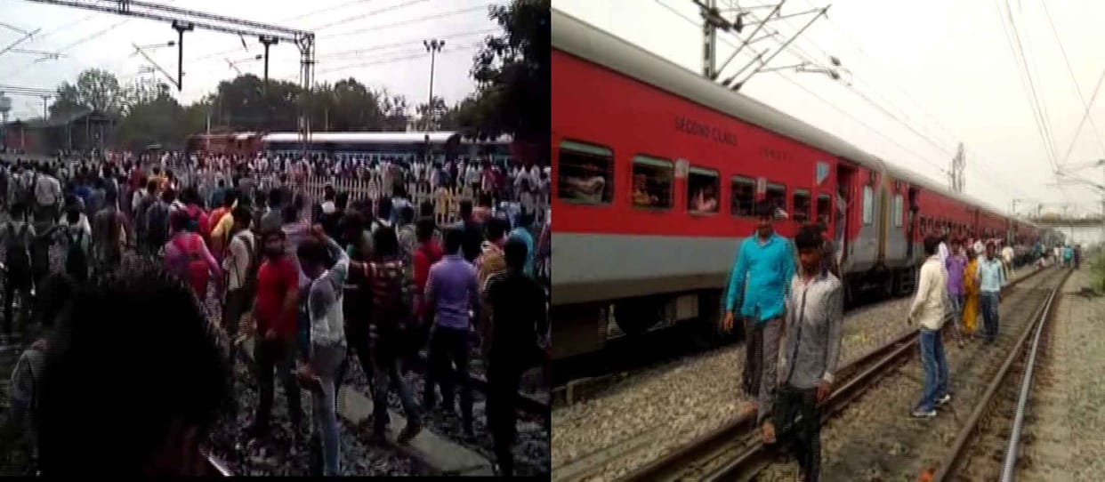 stone attack at archna express in arah