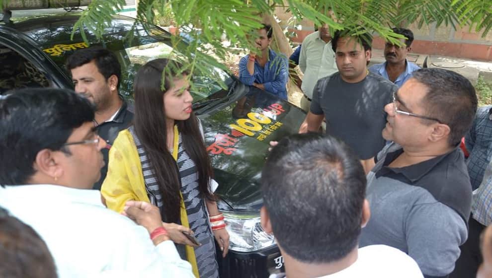 former block pramukh daughter in law sitting on dharna against dowry in ghaziabad