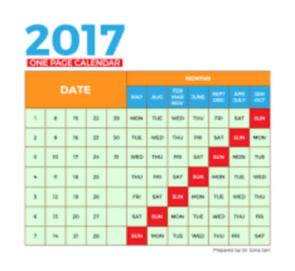 one page calendar Viral on social media 