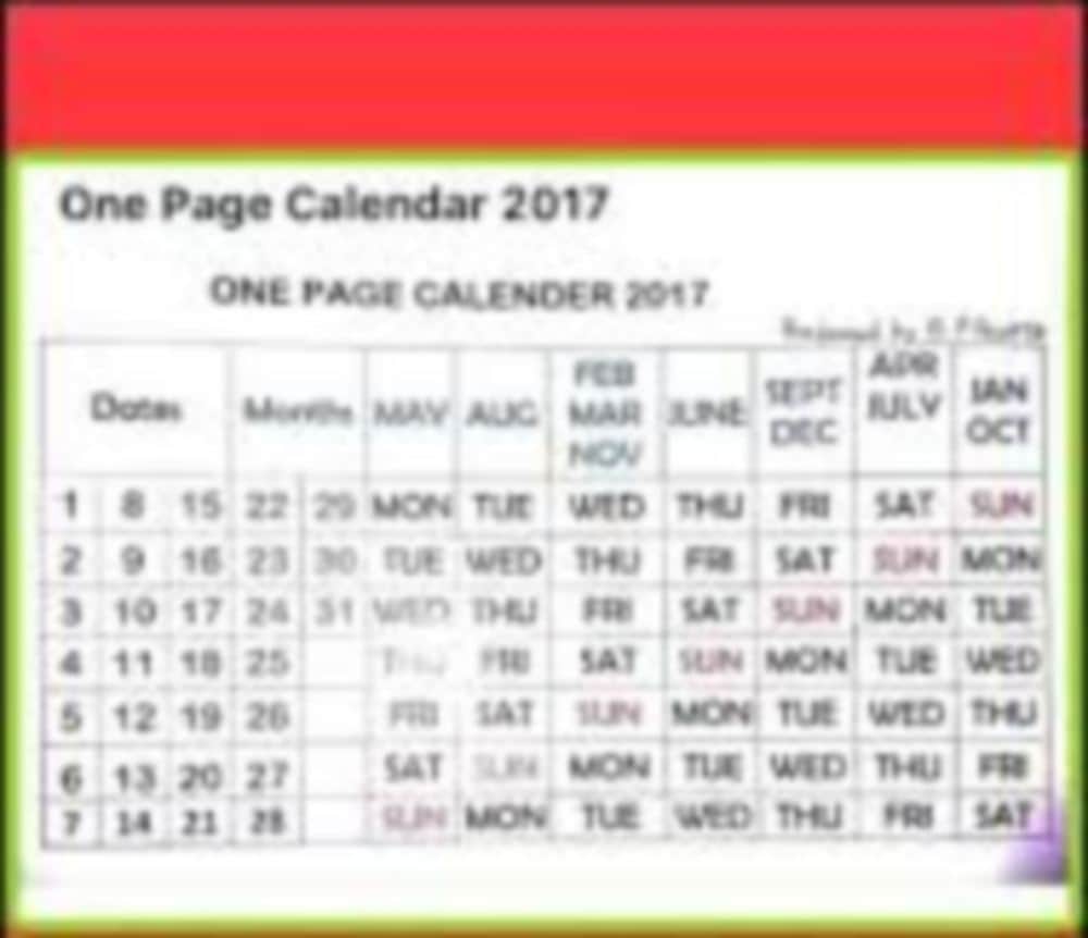 one page calendar Viral on social media 