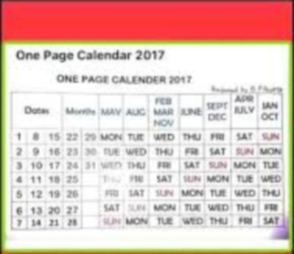one page calendar Viral on social media 