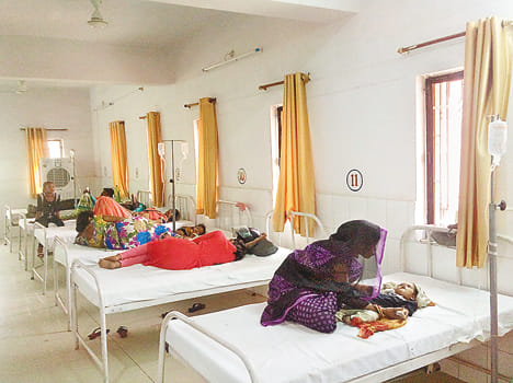 Diseased patients in heat