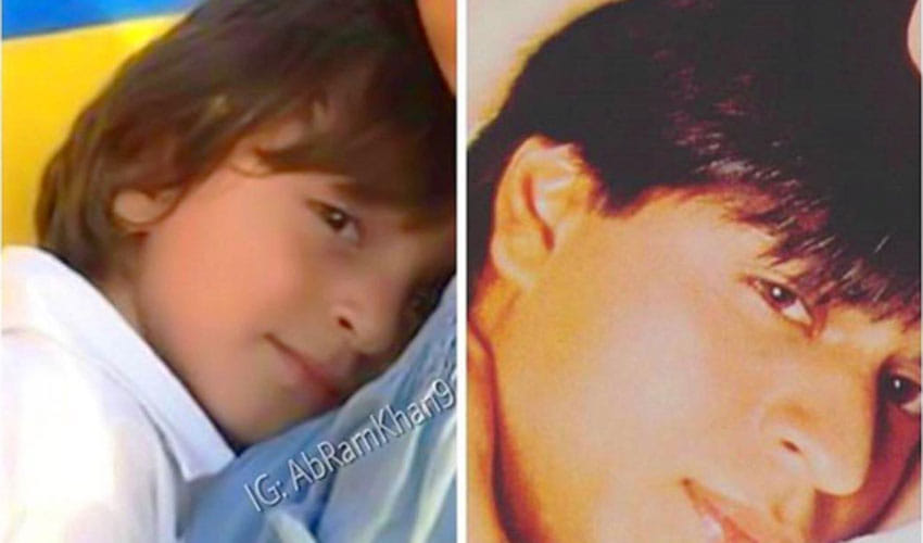 shahrukh khan share pic on instagram in which abram is looking just like him