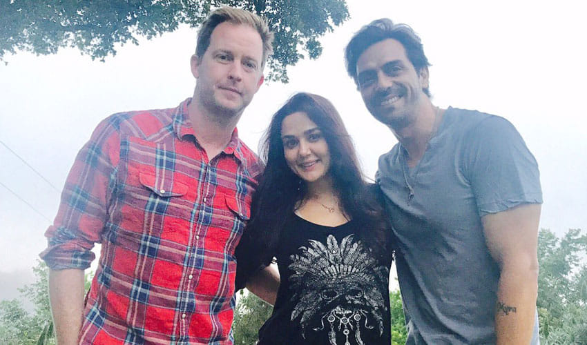 arjun rampal enjoys los angeles visit with preity zinta and her husband gene goodenough