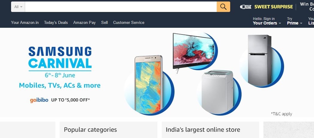 Amazon Samsung Carnival starts buy smartphone, tv and ac with heavy discounts