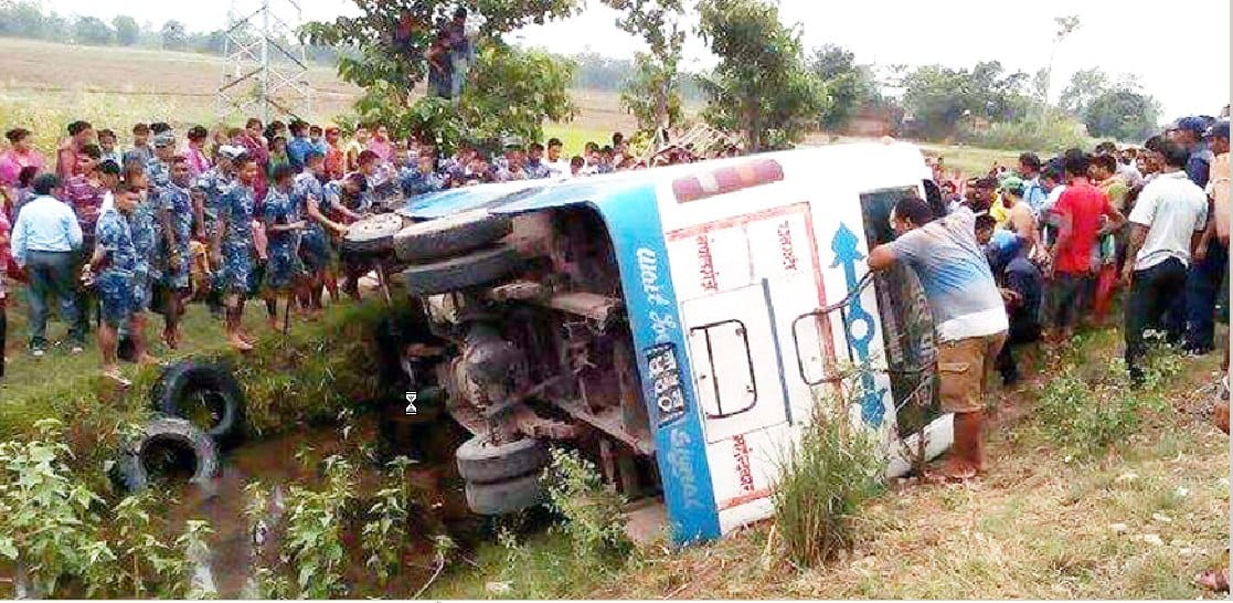 Nepal's bus crashes, 17 injured in Nepal