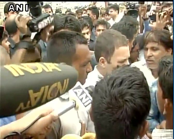Rahul Gandhi detained by Police on his way to Neemuch in Madhya Pradesh Mandsaur